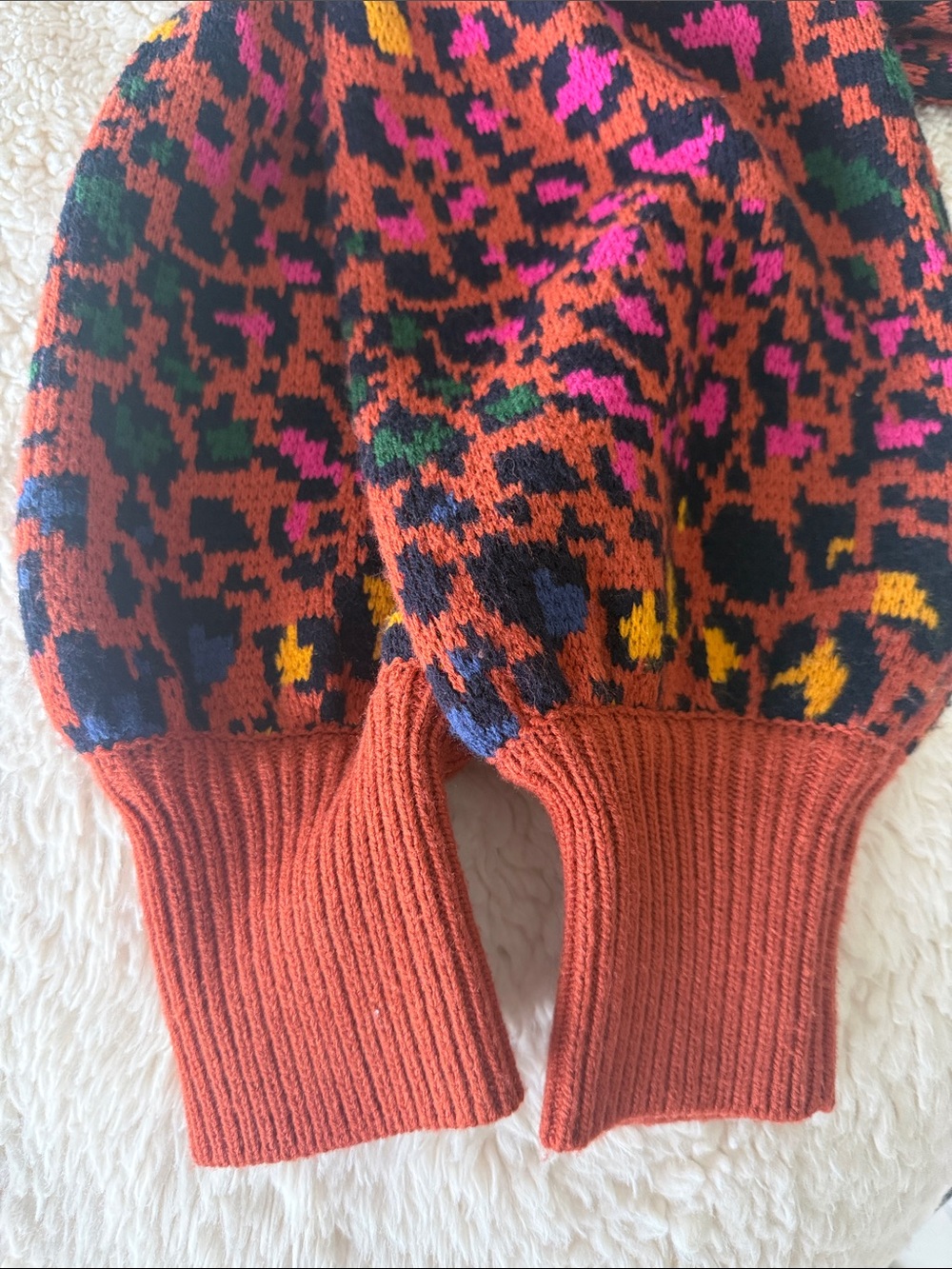 FARM RIO Rust Multicolor Leopard Print Button Cardigan - Picture 14 of 15
